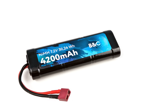 Аккумулятор Ni-Mh B&C 4200mAh, 7,2V, (Разъем T-Plug)