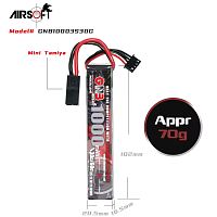 Аккумулятор для страйкбола Li-po GNB 1000MAH 3S1P 11.1V 30C 16.5x20.5x102mm Mini Tamiya