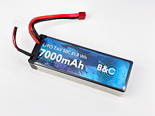 Аккумулятор LiPo B&C - 7.4v 7000мАч 50C (2S, Hardcase, разъём T-Plug)