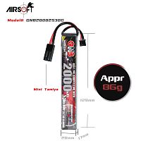 Аккумулятор для страйкбола Li-po GNB 2000MAH 2S1P 7.4V 30C 17x20x129mm Mini Tamiya