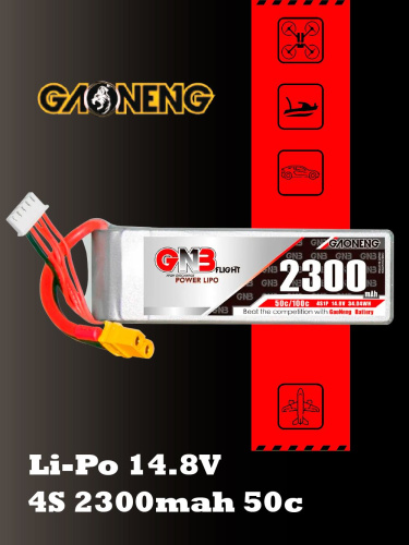 Аккумулятор Li-po Gaoneng GNB 2300mah 4S1P 14.8V 50C 33x34x108mm
