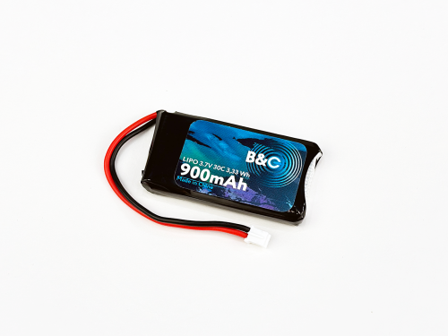Аккумулятор Li-po B&C 900 MAH 3.7v (1s) 30С, PH2.0, Soft case