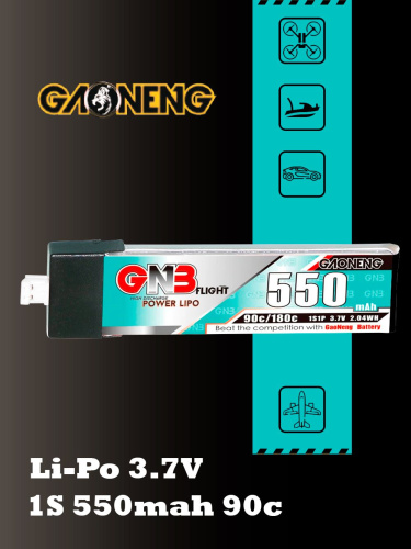 Аккумулятор Li-po Gaoneng GNB 550mah 1S1P 3.7V 90C 6x18x66mm