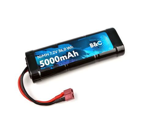 Аккумулятор Ni-Mh B&C 5000mAh, 7,2V, (Разъем T-Plug)