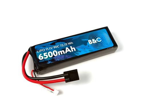 Аккумулятор LiPo B&C - 11.1v 6500mAh 90C (3S, Softcase, разъём TRX)