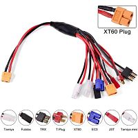 Кабель-переходник для зарядных устройств c XT60 на : T-plug, TRX, Tamiya, EC3, JST, Mini Tamiya, Futaba, XT60