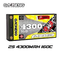 Аккумулятор Li-po GNB 4300MAH 7.4V 2S1P 160C HV 18.5x47x96mm XT60