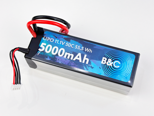 Аккумулятор LiPo B&C - 11.1v 5000mAh 50C (3S, Hardcase, разъём T-Plug)