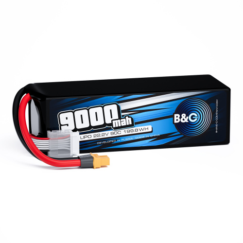 Аккумулятор Li-po B&C 9000 MAH 22.2V (6s) 90C, XT60, Soft case (для FPV дронов)