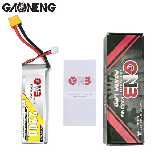 Аккумулятор Li-po Gaoneng GNB 2200mah 2S1P 7.4V 100C 17x34x104mm XT60 фото 5