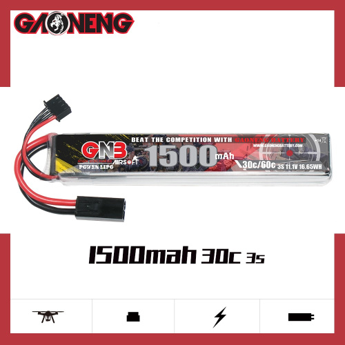 Аккумулятор для страйкбола Li-po Gaoneng GNB 1500MAH 3S1P 11.1V 30C 19x21x130mm Mini Tamiya