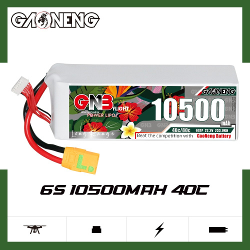 Аккумулятор Li-po Gaoneng GNB 10500mah 6S1P 22.2V 40C 67x55x182mm XT60