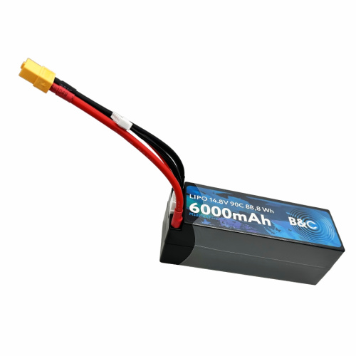 Аккумулятор LiPo B&C 6000 MAH 14.8v (4s) 90C, 5mm + XT60, Hard case