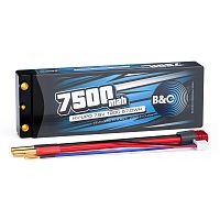Аккумулятор Li-po B&C 7500 MAH 7.6v (2s HV), 120C, 4mm + T-Plug, Hardcase