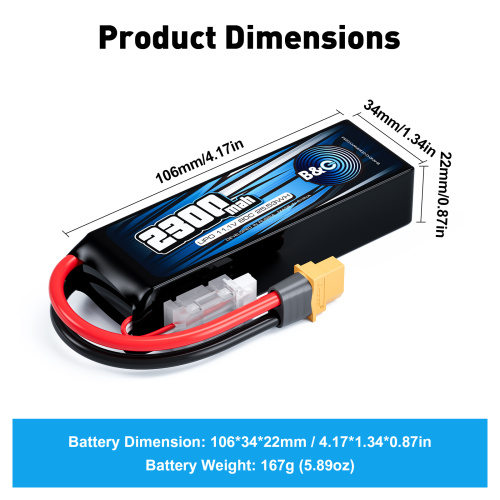 Аккумулятор Li-po B&C 2300 MAH 11.1v (3s) 80C, XT60, Soft case фото 2