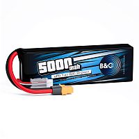 Аккумулятор Li-po B&C 5000 MAH 7.4v (2s), 50C, XT60, Soft case