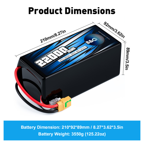 Аккумулятор Li-po B&C 22000 MAH 29.6V (8s) 90C, XT90S, Soft case (Для дронов) фото 2