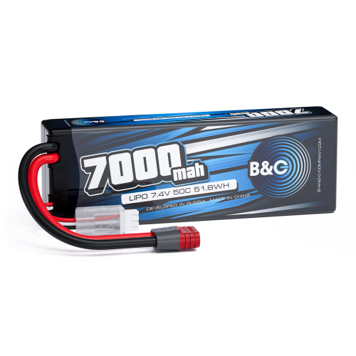 Аккумулятор Li-po B&C 7000 MAH 7.4v (2s), 50C, T-Plug, Hardcase