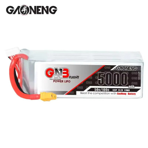 Аккумулятор Li-po Gaoneng GNB 5000mah 6S1P 22.2V 50C 56x44x139mm XT60 фото 2