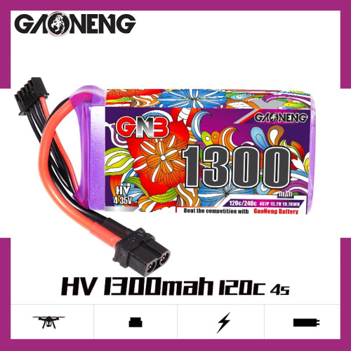 Аккумулятор Li-po Gaoneng GNB 1300mah 4S1P 15.2V HV 120C 23.5x38x80mm