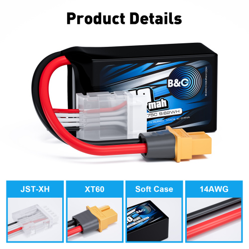 Аккумулятор Li-po B&C 650 MAH 14.8v (4s) 75C, XT60, Soft case фото 4