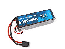 Аккумулятор LiPo B&C - 11.1v 5000mAh 50C (3S, Hardcase, разъём TRX)