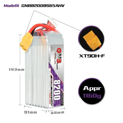Аккумулятор Li-po Gaoneng GNB 8200mah 8S1P 30.4V HV 65C 91x44x143mm фото 5
