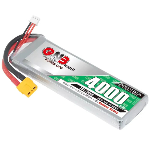 Аккумулятор Li-po GNB 4000mah 2S1P 7.4V 70C 14x43x135mm XT60 фото 3