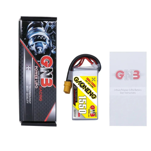 Аккумулятор Li-po Gaoneng GNB 1550mah 2S1P 7.4V 100C 18x34x70mm XT60 фото 4