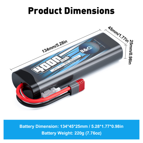 Аккумулятор Li-po B&C 4000 MAH 7.4v (2s) 35C, T-plug, Закругленный-Hard case фото 2