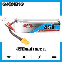 Аккумулятор Li-po Gaoneng GNB 450mah 2S1P 7.4V 80C 14x18x63mm XT30
