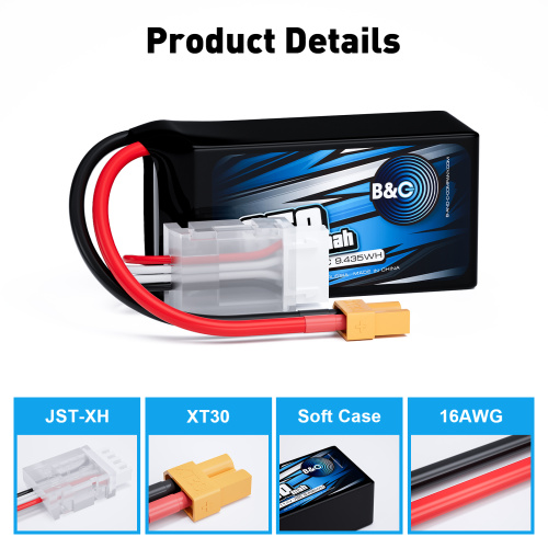 Аккумулятор Li-po B&C 850 MAH 11.1v (3s) 75C, XT30, Soft case фото 4
