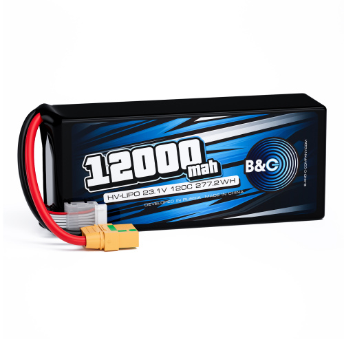 Аккумулятор Lipo B&C 12000 MAH 22.8V (6sHV) 120C, XT90S, Soft case