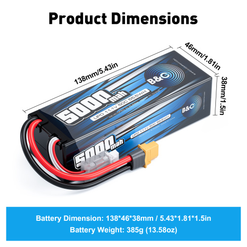 Аккумулятор Li-po B&C 5000 MAH 11.1V (3s) 50C, XT60, Hard case фото 2