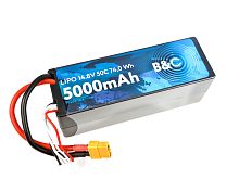 Аккумулятор LiPo B&C - 14.8v 5000mAh 50C (4S, Hardcase, разъём XT60)