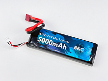 Аккумулятор LiPo B&C - 7.4v 5000mAh 50C (2S, Softcase, разъём T-Plug)